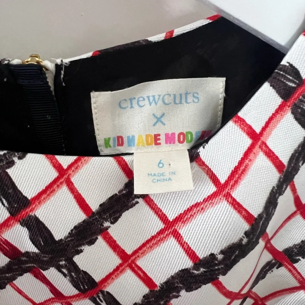 Crewcuts X Kid Made Modern Red and Black Plaid Kids Dress - Picture 2 of 7